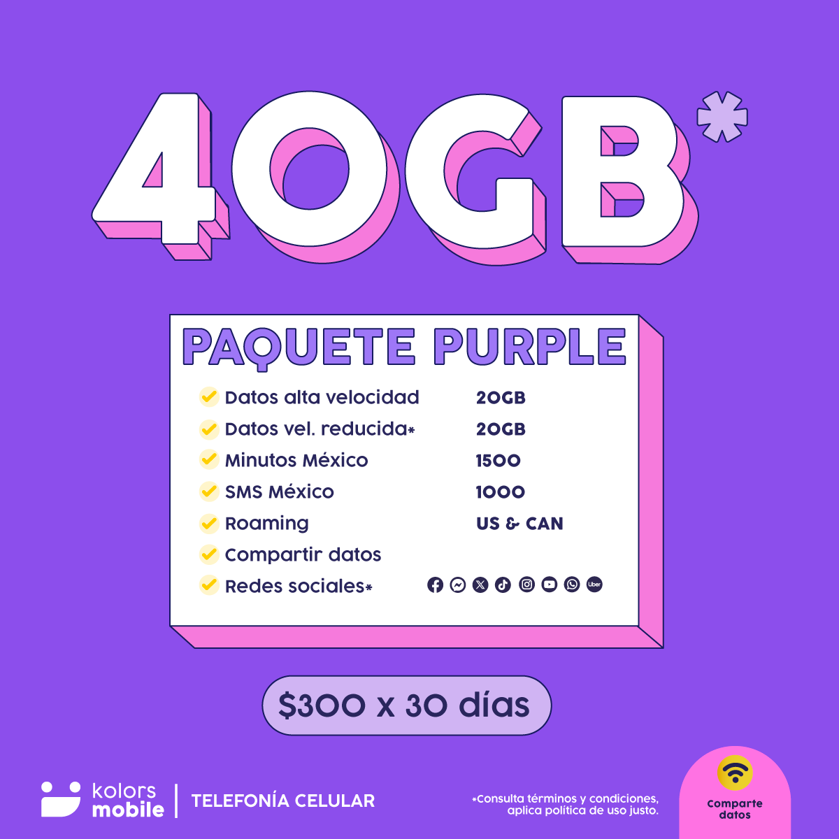 3. Paquete Purple + SIM