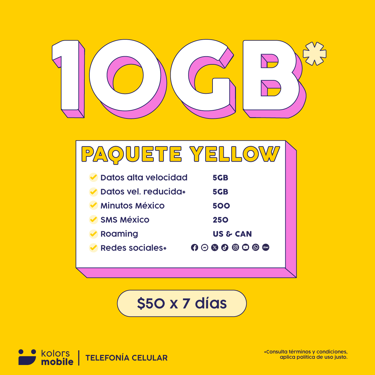 5. Paquete Yellow + SIM